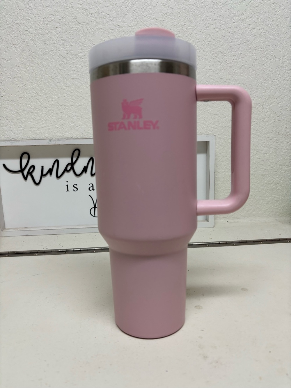 Stanley Pale Pink Insulated Travel Mug with Handle